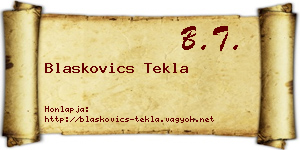 Blaskovics Tekla névjegykártya